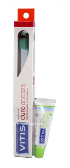 Vitis Vitis Access Pack Adult Hard Toothbrush + Apple 15 Ml