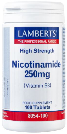 Nicotinamida 250 mg con Vitamina B3 100 Comprimidos Nicotinamida 250 mg con Vitamina B3 100 Comprimidos