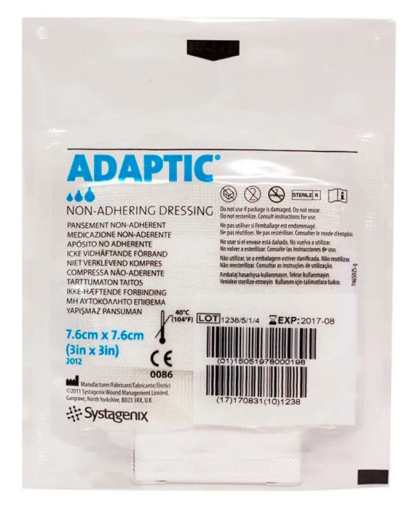 Adaptic Non-Adherent Dressing 7.6x7.6cm Adaptic Non-Adherent Dressing 7.6x7.6cm