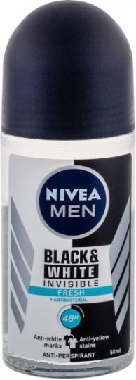 Invisible For Black & White Fresh 48h Roll on Men Deodorant 50 ml Invisible For Black & White Fresh 48h Roll on Men Deodorant 50 ml