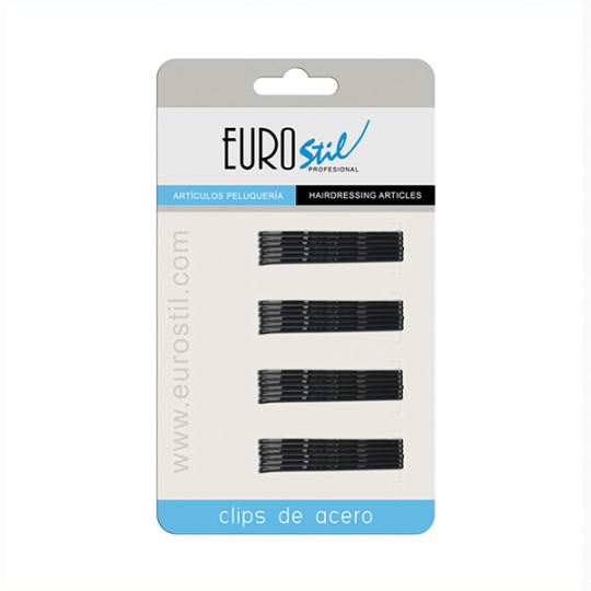 Black Wavy Steel Clips 24 units Black Wavy Steel Clips 24 units